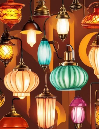 我想畫一張有很多燈具與光線的圖